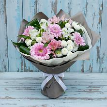 Букет цветов из:  Герберы, Альстромерии и Хризантемы #REPLACE_PRED# Дорохово