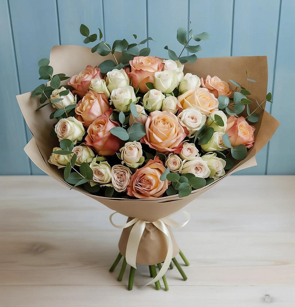 Букет цветов из: Альстромерии и Розы в Дорохово