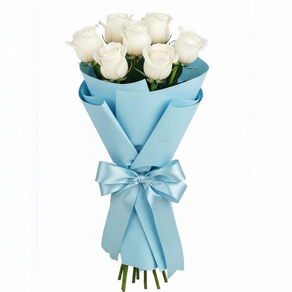 Букет 7 белых роз Проуд в Дорохово