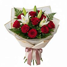 Букет цветов из:  Лилии и Розы в Дорохово