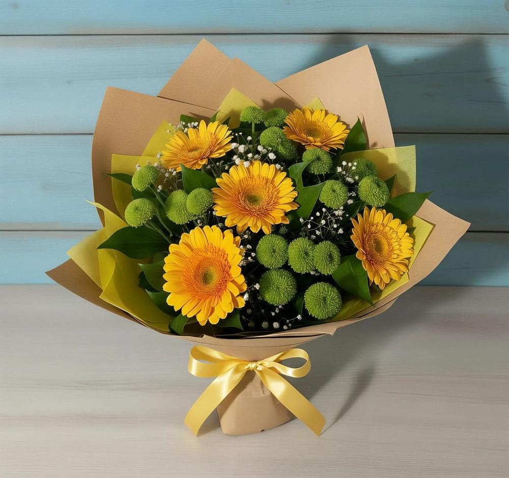 Букет цветов из: Герберы и Хризантемы в Дорохово