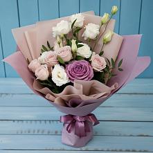 Букет цветов из:  Розы и Лизиантусы в Дорохово