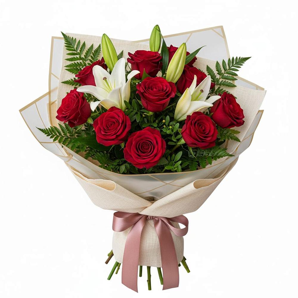 Букет цветов из: Лилии и Розы в Дорохово