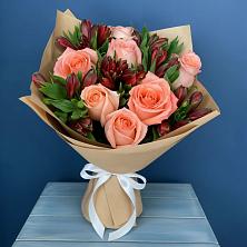 Букет цветов из:  Розы и Альстромерии в Дорохово