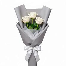 Букет 3 белые розы #REPLACE_PRED# Дорохово