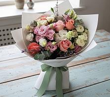 Букет цветов из:  Розы, Лизиантусы и Гвоздики #REPLACE_PRED# Дорохово