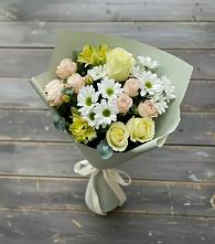 Букет цветов из:  Альстромерии, Розы и Хризантемы в Дорохово