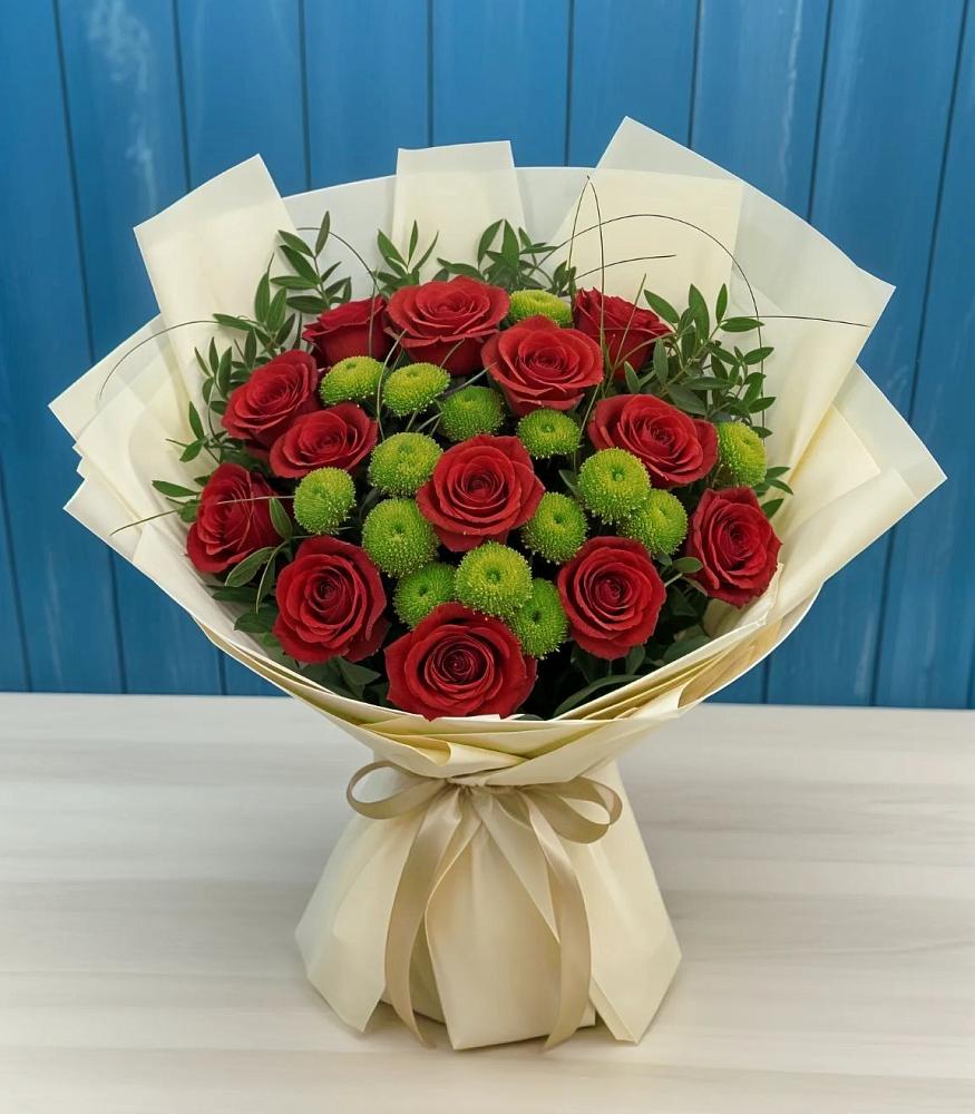 Букет цветов из: Розы и Хризантемы в Дорохово