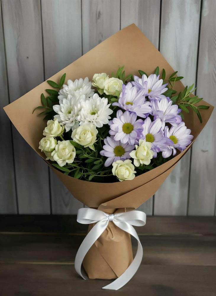 Букет цветов из: Хризантемы и Розы в Дорохово