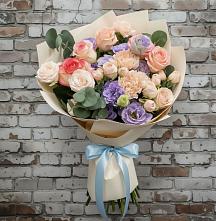 Букет цветов из:  Розы, Лизиантусы и Гвоздики #REPLACE_PRED# Дорохово